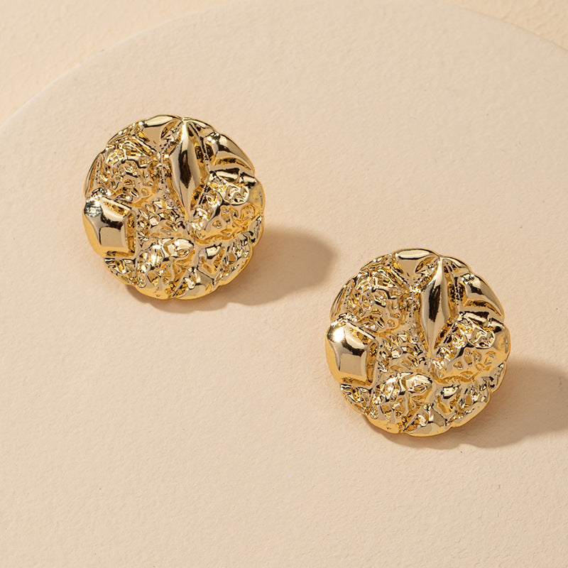 Round Nugget Stud Earrings Men nugget earrings