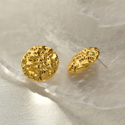 Gold Hammered  Earrings