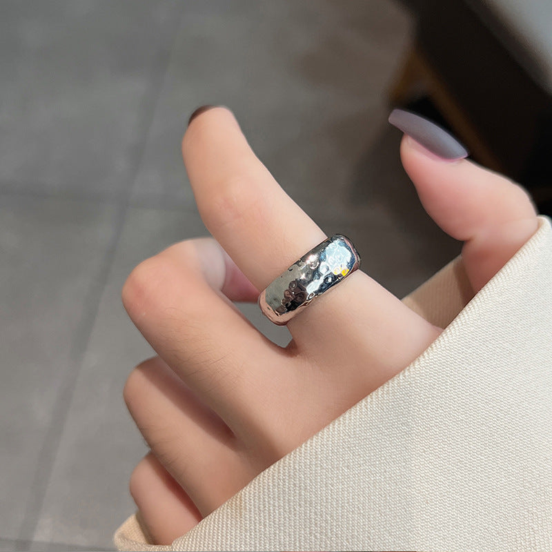 New Cross border Design Sense Personalized Creativity Open Ring Gold Ins Style Simple and Versatile Index Finger Ring Accessories nugget earrings