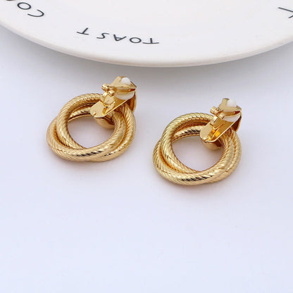 Gold Knot Earrings, non pierced clip on earrings