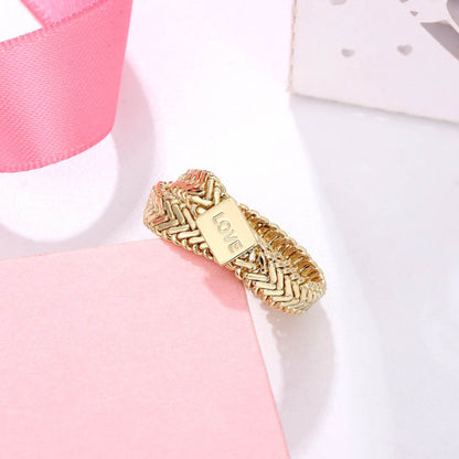 14k Korean version of ins ring twist fashion personality multilayer ring niche copper ring female simple cross-border wholesale