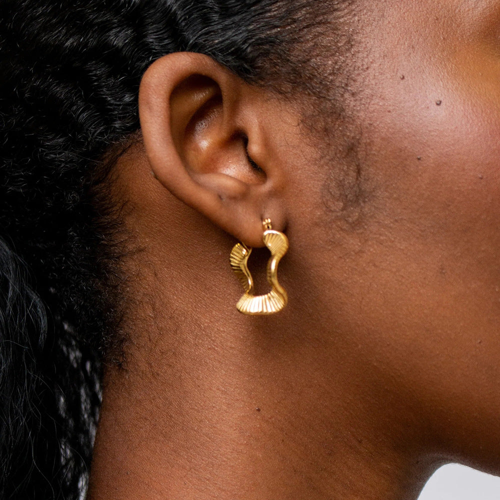 Wavy Hoop Earrings nugget earrings