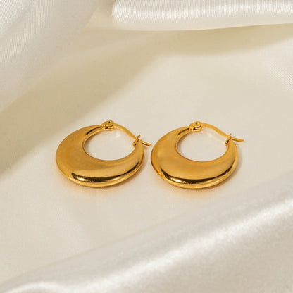 14k Yellow Gold Tapered Hoop Earrings nugget earrings