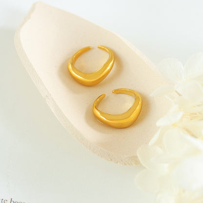 18K Gold-plated Thick Dome Nugget Ring nugget earrings