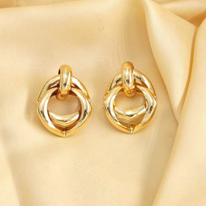 Double Hoop Gold Nugget Earring nugget earrings
