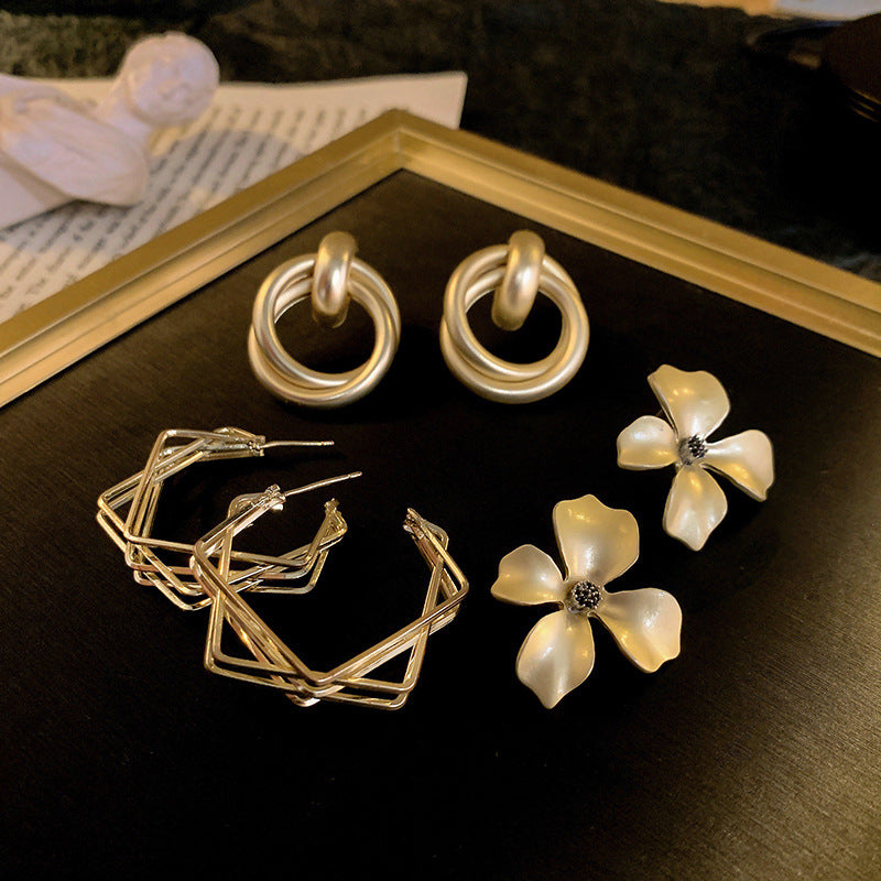 Trendy Hoop Nugget Earrings Bundle Gold-plated nugget earrings