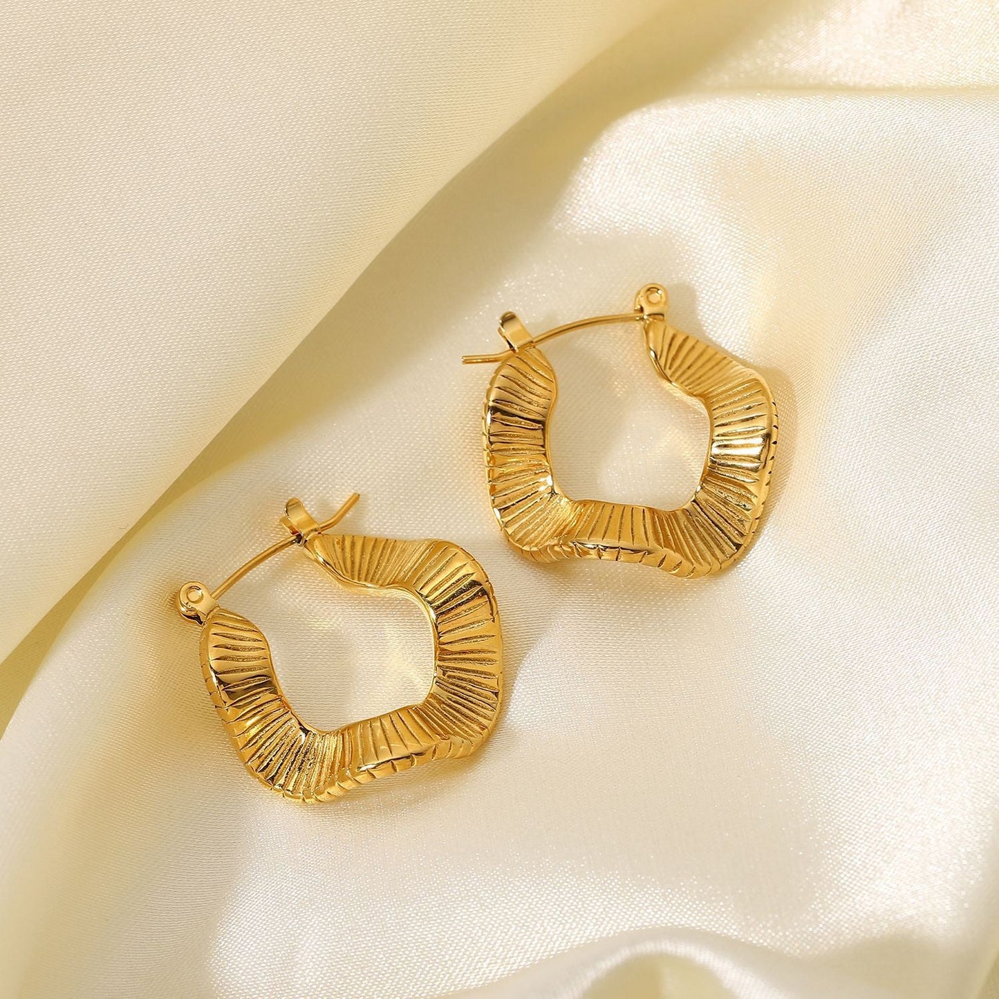 Wavy Hoop Earrings nugget earrings