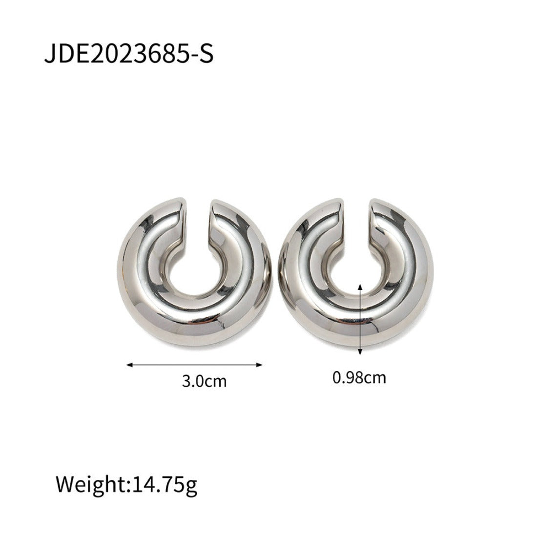 18K Gold Clip on Hoop Earrings| Non Pierced Clip Earrings nugget earrings