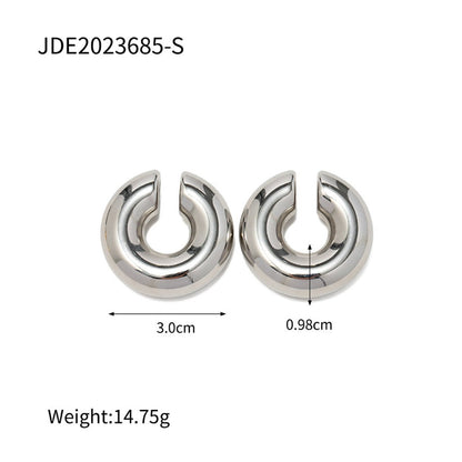 18K Gold Clip on Hoop Earrings| Non Pierced Clip Earrings nugget earrings