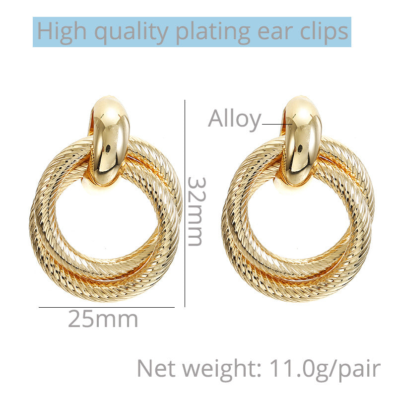 Gold Knot Earrings| Clip on Hoop Earrings nugget earrings